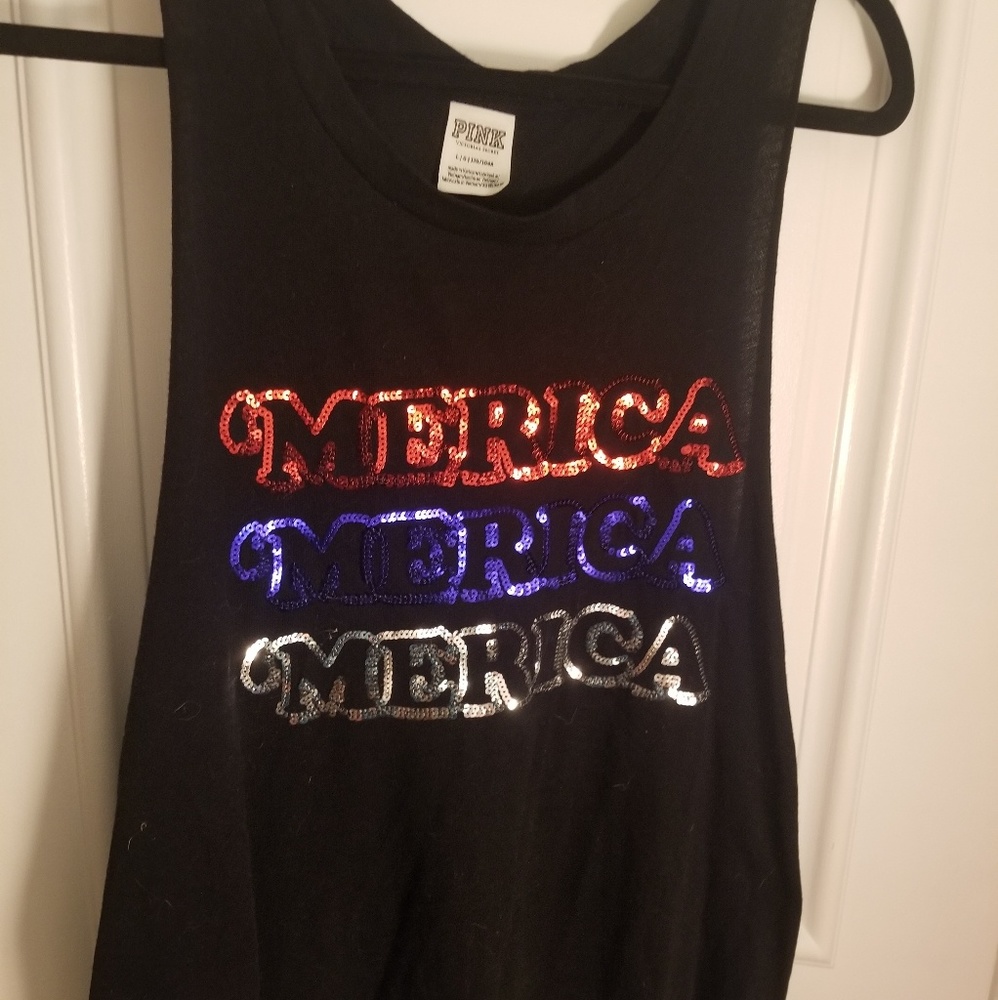 Black 'Merica Tank Top Pink Brand